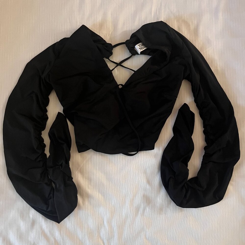 Tiger Mist Long Sleeve Black Crop Top Size XS